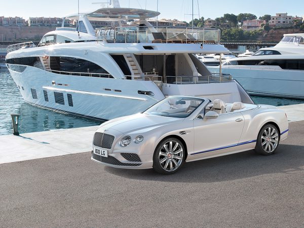 Bentley GTC Yacht CGI On docks infront of yacht
