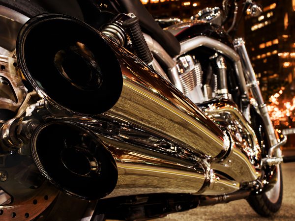 Retouched Harley-davidson exhaust pipe